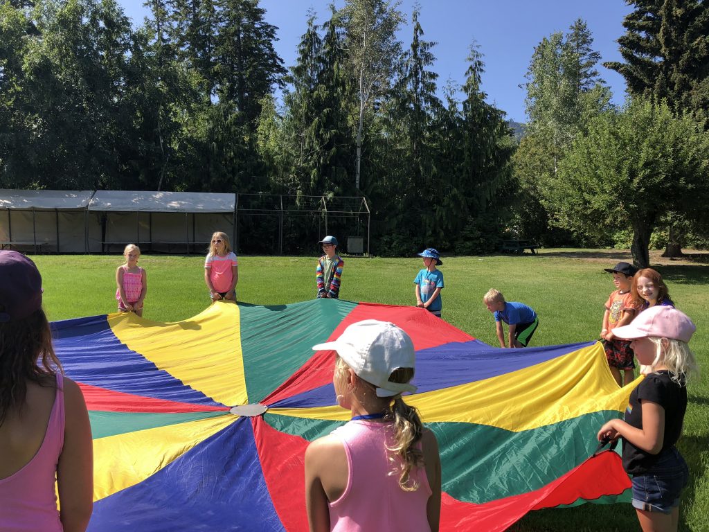 Children and parachute